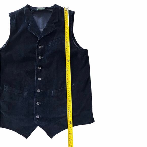 VTG 80s Ralph Lauren Country Men’s Medium Navy Button Down Corduroy Vest Chore - Picture 8 of 11